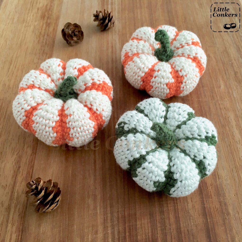 Striped Pumpkin Crochet Pattern - Pumpkin and Gourd Series - Little Conkers