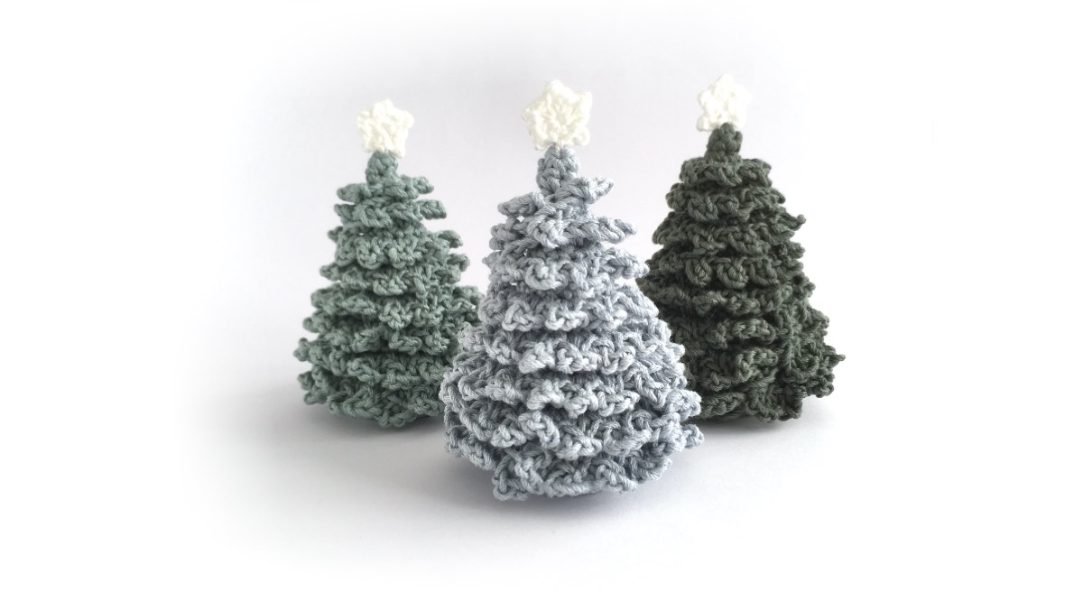 Miniature Crocheted Christmas Trees