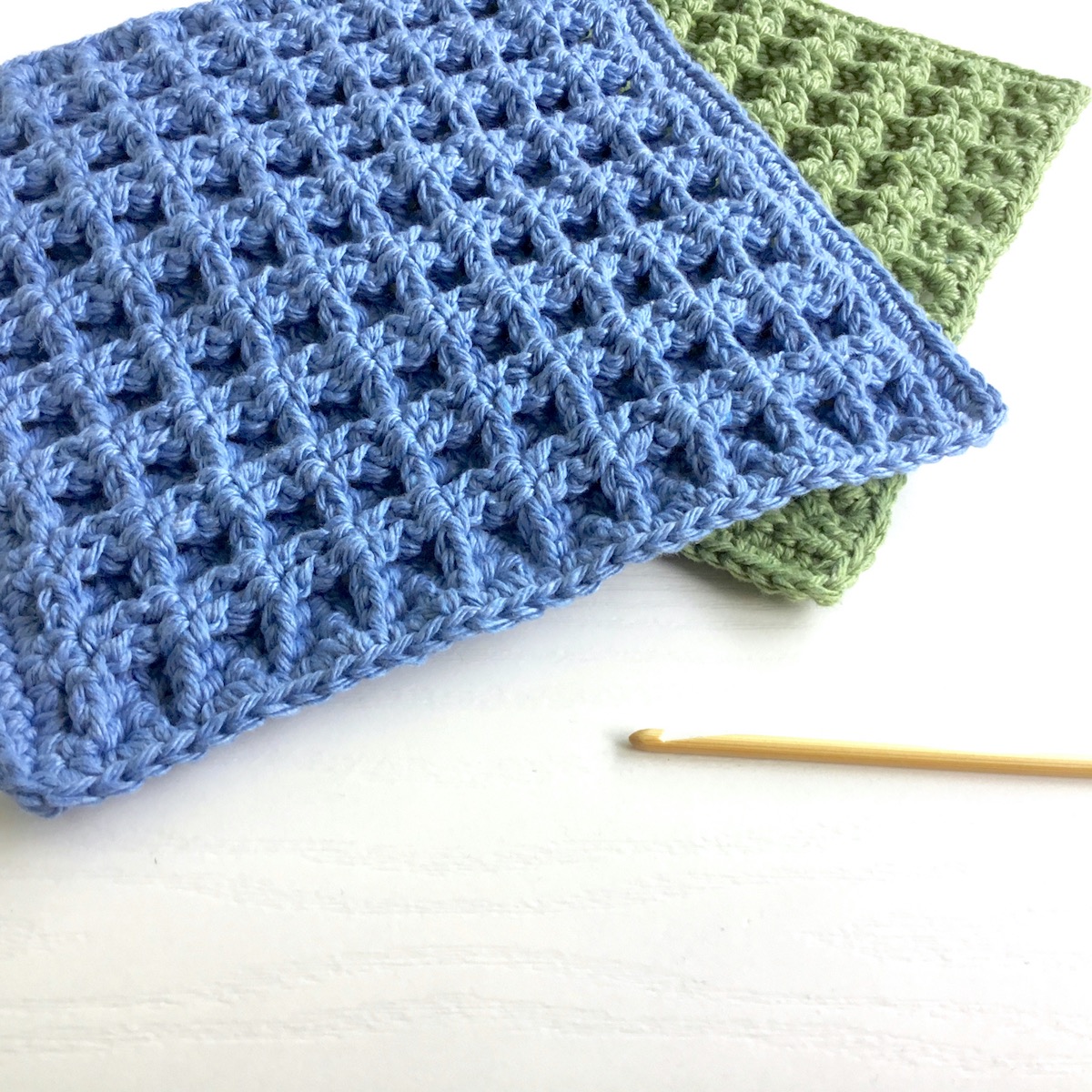 Crochet Pattern for a Waffle Stitch Dishcloth