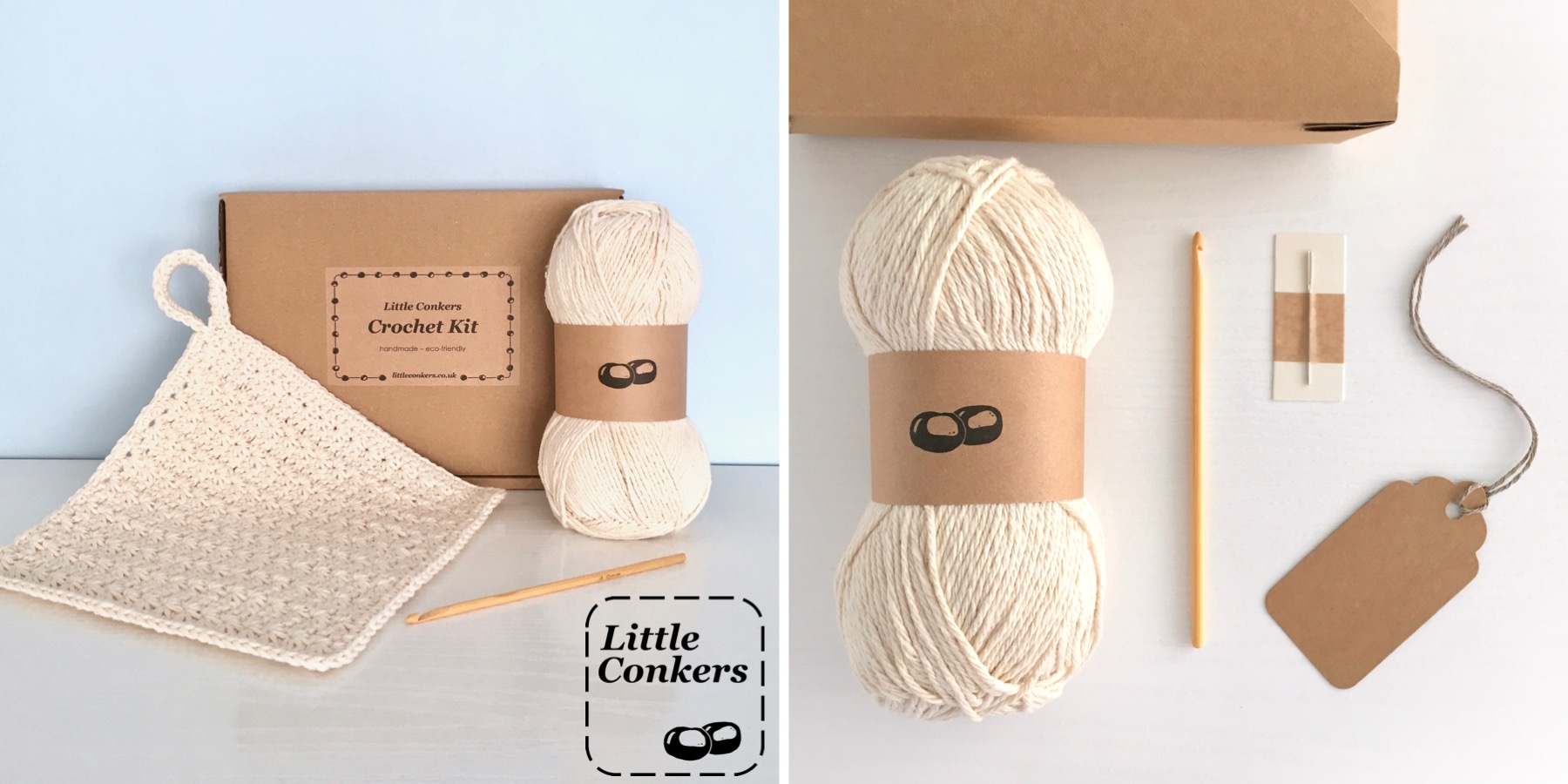 Crochet Kit / DIY Crochet Kit Dishcloth Kit / Simple Crochet Beginner Kit /  Eco-friendly Sustainable Recycled Gift for Crocheter -  UK