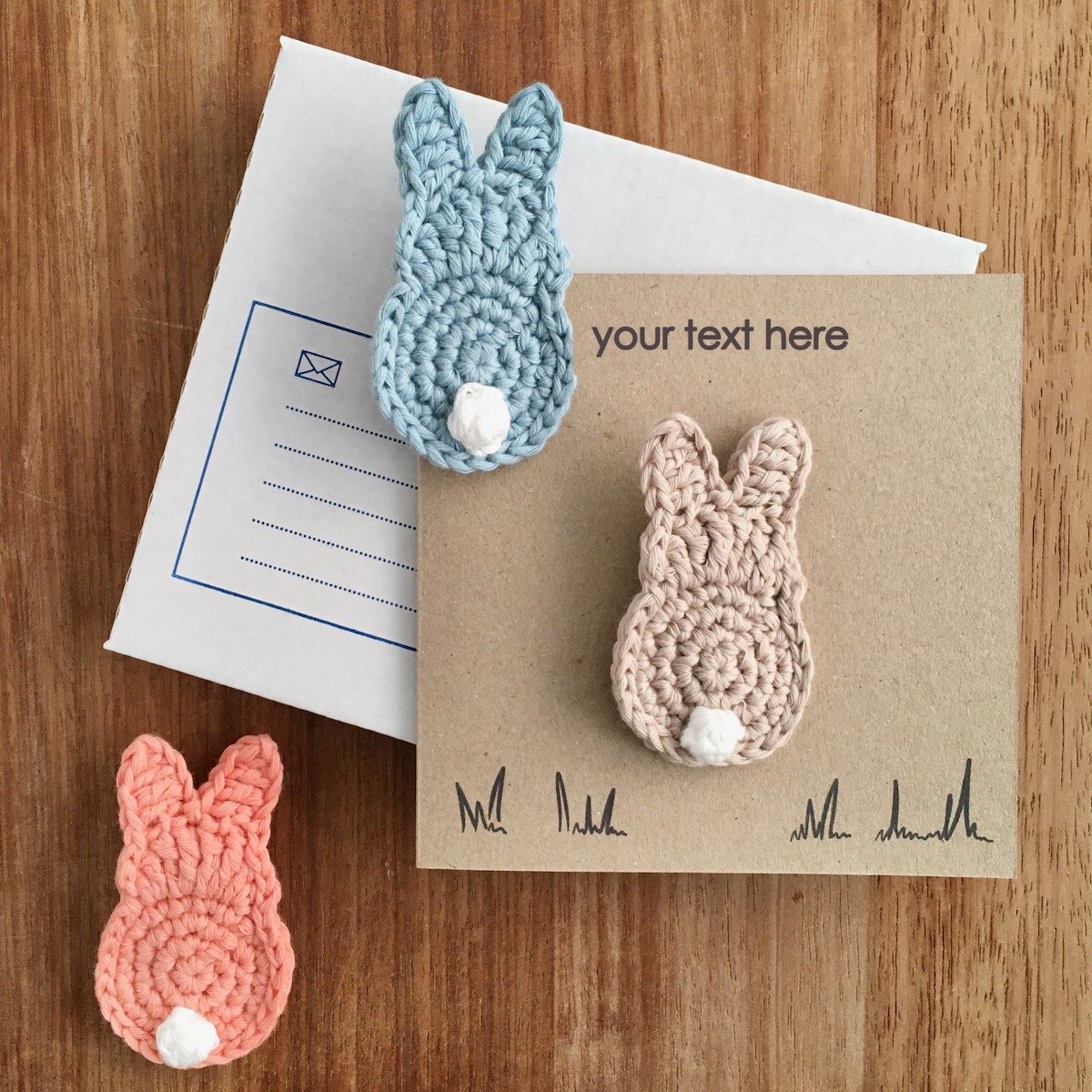 Handmade Bunny Greeting Card you're the only bun for me