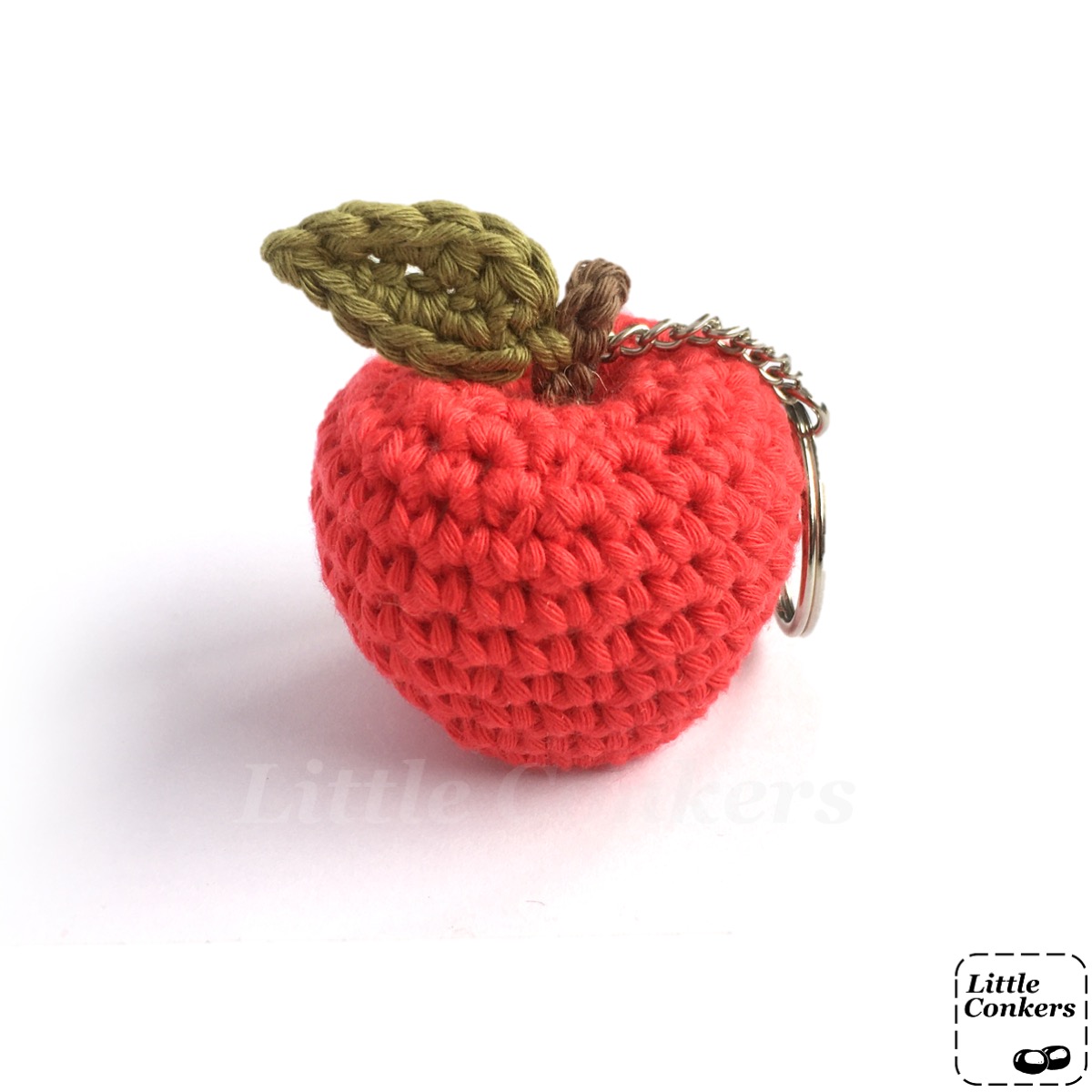 Organic Cotton Apple Keyring - Little Conkers
