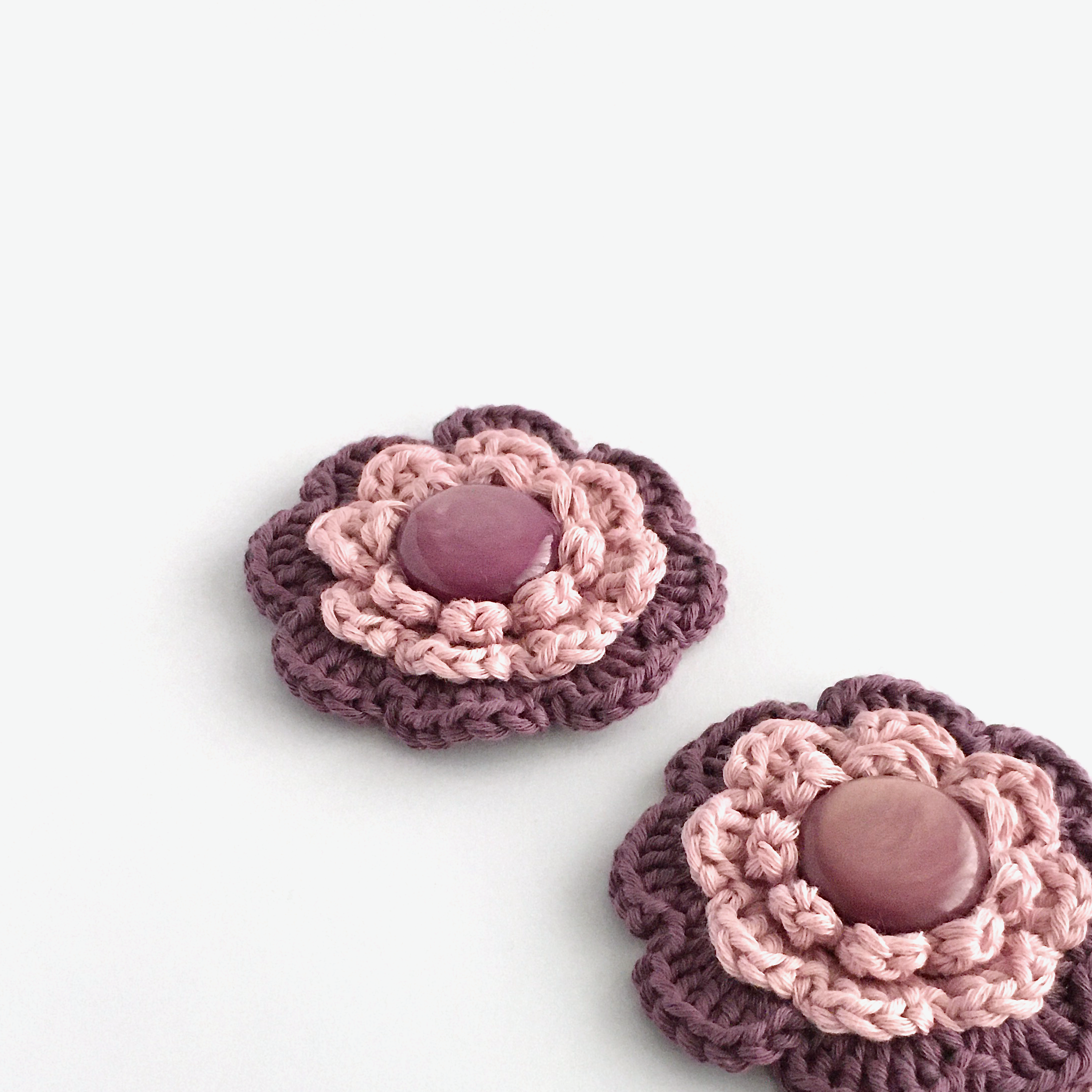 Crocheted Flower Brooches