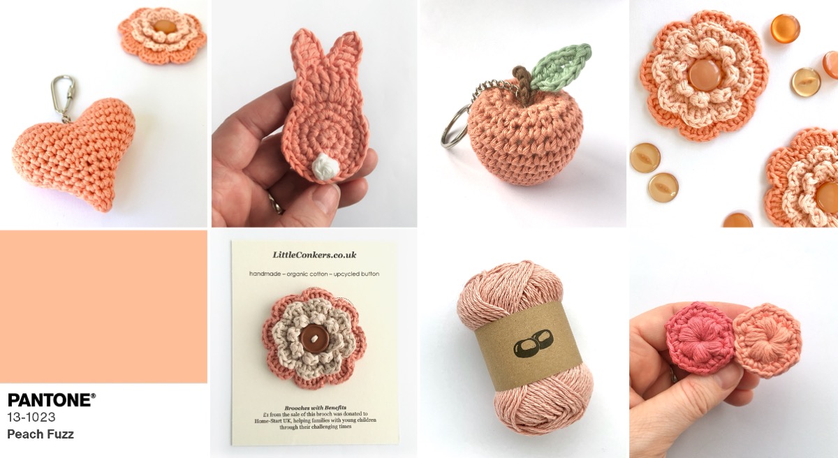 Handmade Accessories in Peach Fuzz Colour